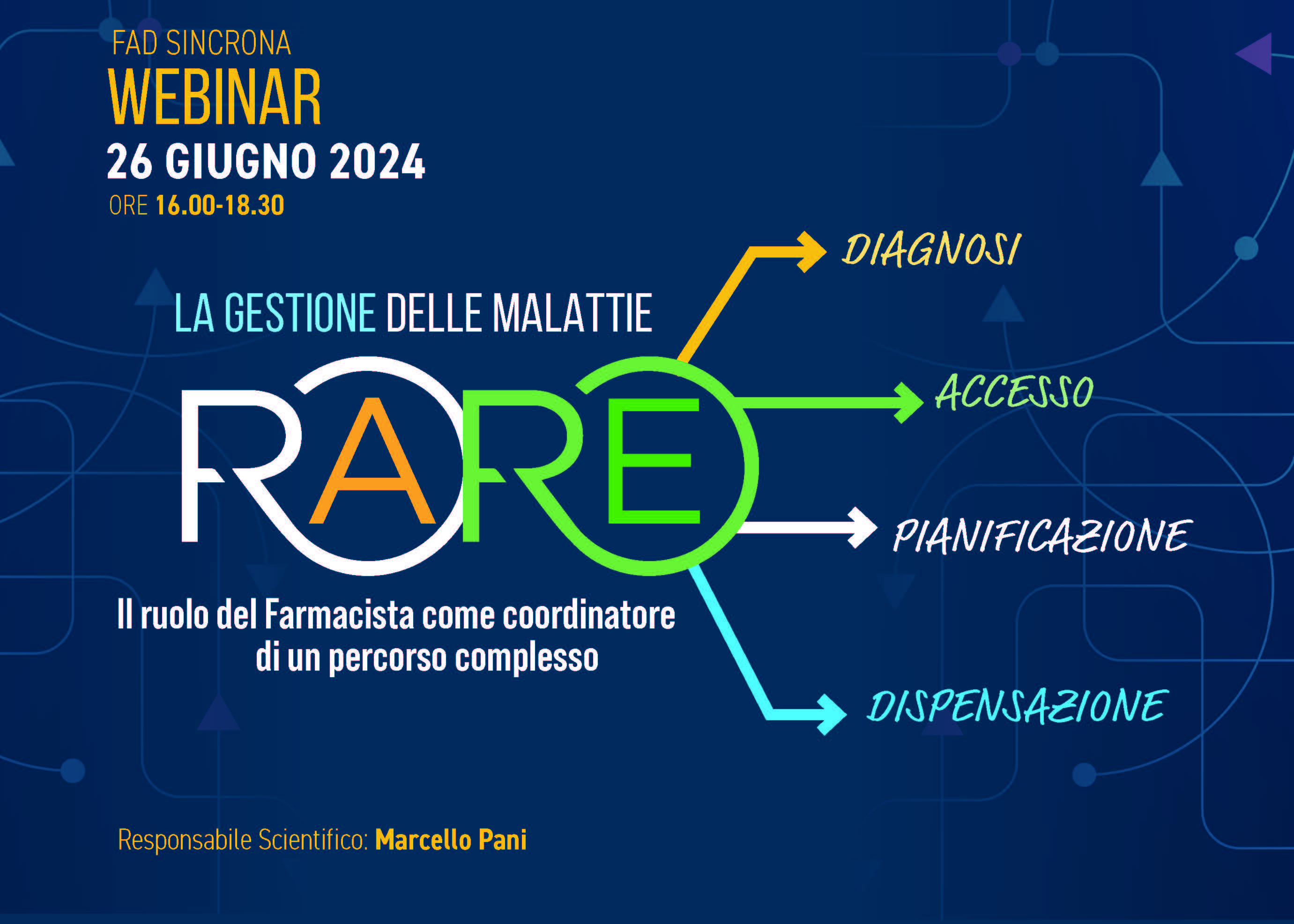 La Gestione delle Malattie Rare: il Ruolo del Farmacista Come Coordinatore di un Percorso Complesso. Diagnosi. Accesso. Pianificazione. Dispensazione.